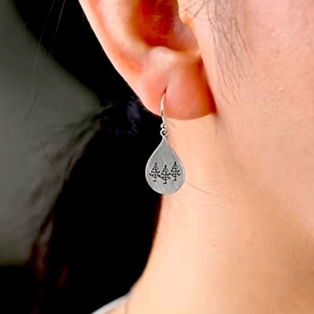New mountain trees Silver Earrings New